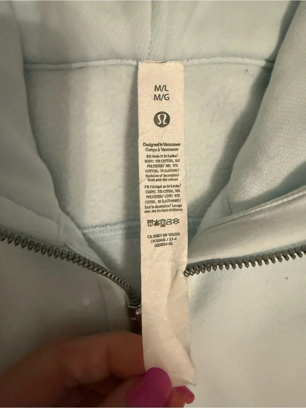 Lululemon Scuba Oversized Half Zip Hoodie Light Blue M/L